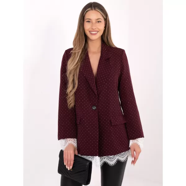  Dámské sako ITALY MODA IT-MA-FL9916-2.12P BURGUNDY 