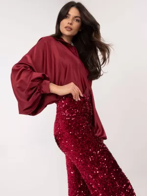 Dámské kalhoty ITALY MODA MI-SP-4323C.28 BURGUNDY