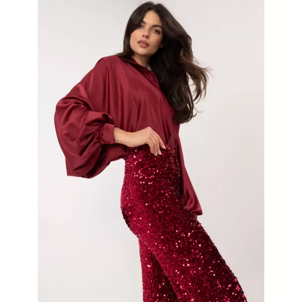  Dámské kalhoty ITALY MODA MI-SP-4323C.28 BURGUNDY 