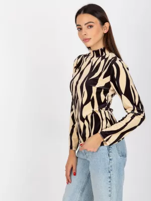Dámská halenka RUE PARIS RP-BZ-8187-1.02X BLACK AND BEIGE