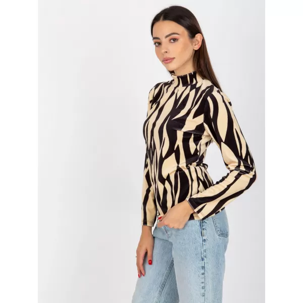  Dámská halenka RUE PARIS RP-BZ-8187-1.02X BLACK AND BEIGE 
