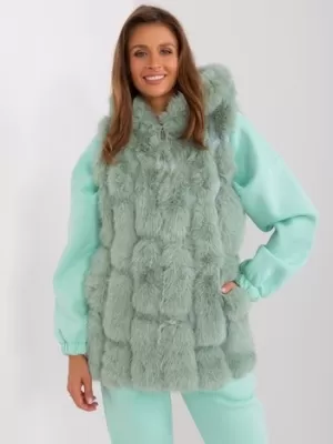Dámská vesta WOOL FASHION ITALIA AT-KZ-2379.96P PISTACHIO