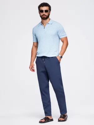 Pánské kalhoty OMBRE OM-PACP-0310 NAVY BLUE