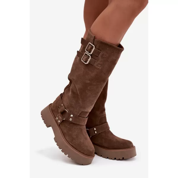  Dámské kozačky BIG STAR SHOES OO274A182 BEIGE 