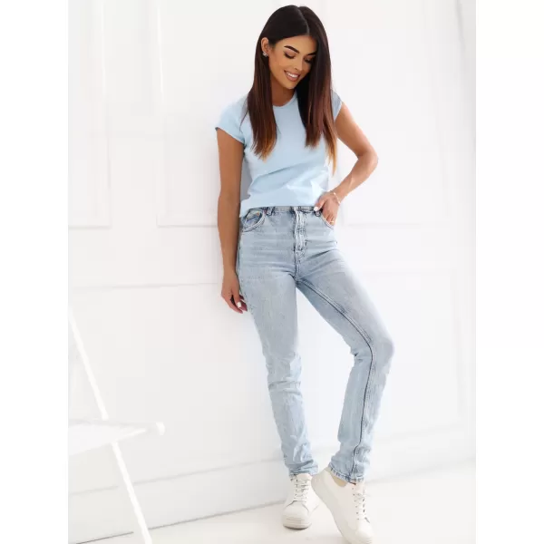  Dámské tričko RUE PARIS RV-TS-A1442.15 LIGHT BLUE 
