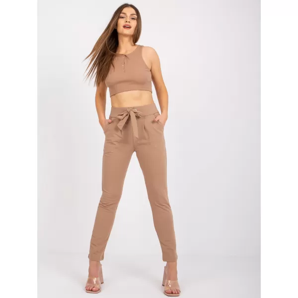  Dámské tepláky RUE PARIS RV-DR-7459.01X LIGHT BROWN 