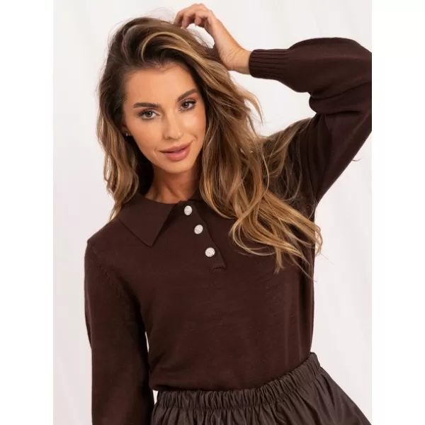  Dámský svetr ITALY MODA IR-SW-AC-19702.14 BROWN 