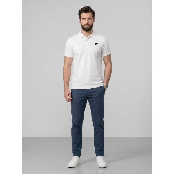  Pánské triko s límečkem 4F 4FWMM00TPTSM0771 WHITE 