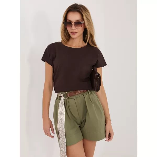  Dámské triko RUE PARIS RV-BZ-8837.67 DARK BROWN 