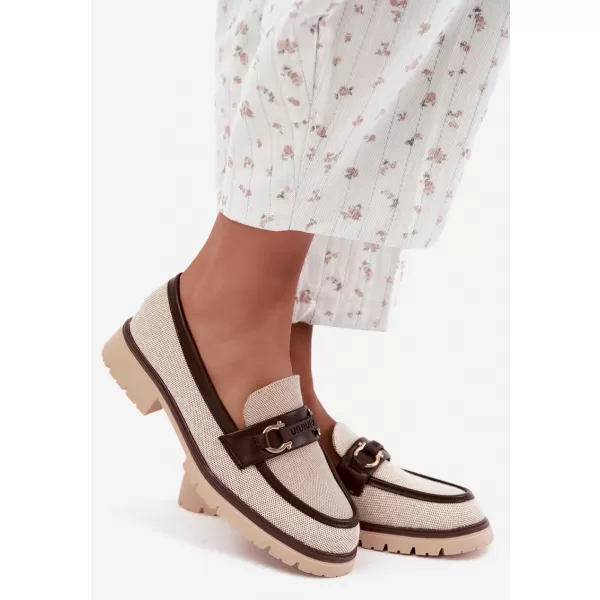  Dámské mokasíny BOTO H8-568 BEIGE-BROWN 