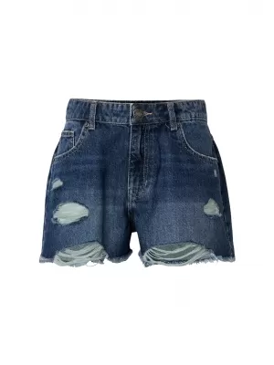 Dámské kraťasy URBAN CLASSICS TB8193 MID DEEP BLUE WASHED