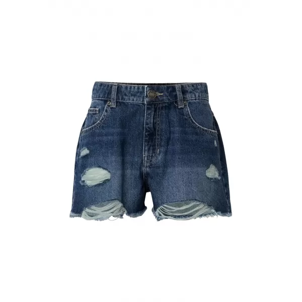  Dámské kraťasy URBAN CLASSICS TB8193 MID DEEP BLUE WASHED 