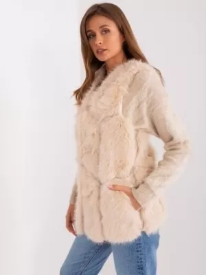 Dámská vesta WOOL FASHION ITALIA AT-KZ-2375.00P BEIGE