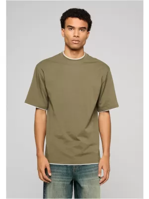 Pánské tričko URBAN CLASSICS TB029A-00824 OLIVE/WHITE
