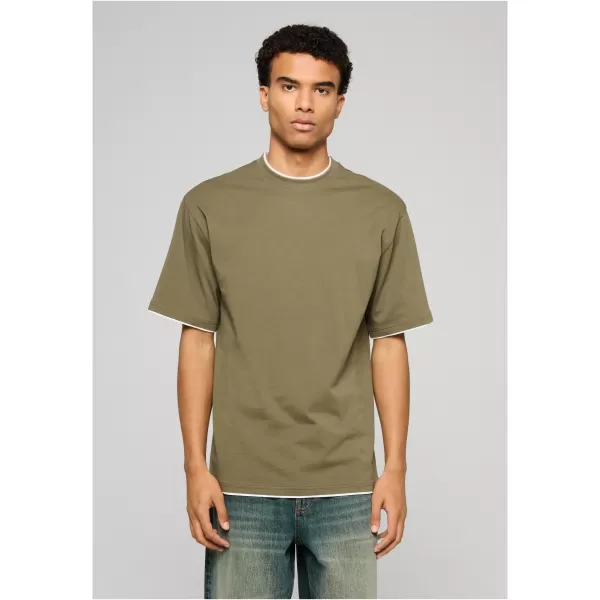  Pánské tričko URBAN CLASSICS TB029A-00824 OLIVE/WHITE 