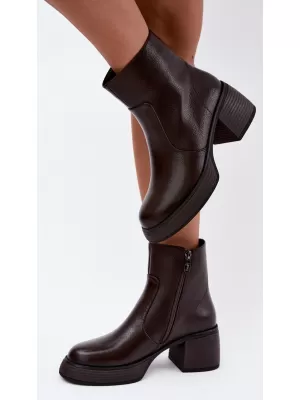 Dámské kotníkové boty D&A CR62-3369 DARK BROWN
