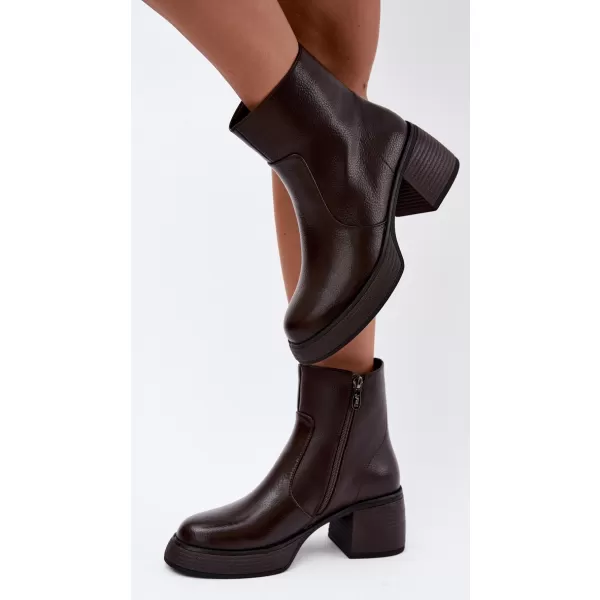  Dámské kotníkové boty D&A CR62-3369 DARK BROWN 