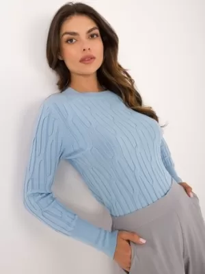 Dámský svetr WOOL FASHION ITALIA AT-SW-2338-2.00 LIGHT BLUE