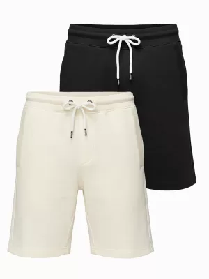 Pánský set kraťas OMBRE Z124 BLACK/CREAM