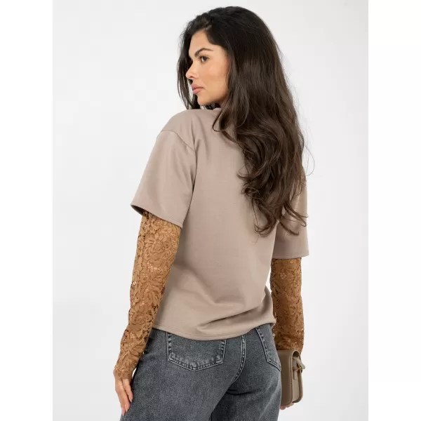  Dámská halenka FACTORY PRICE IT-BZ-22128.27 DARK BEIGE 