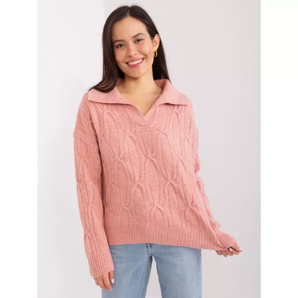  Dámský svetr WOOL FASHION ITALIA AT-SW-2349-2.96 DARK PINK 