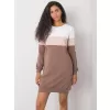 Dámské šaty RUE PARIS RV-SK-5869.04 DARK BROWN