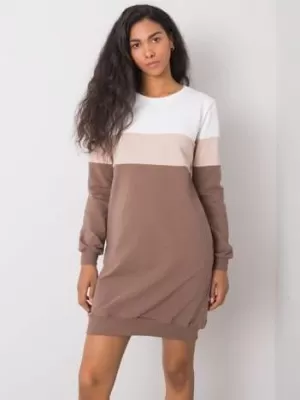 Dámské šaty RUE PARIS RV-SK-5869.04 DARK BROWN