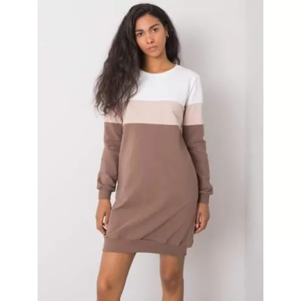  Dámské šaty RUE PARIS RV-SK-5869.04 DARK BROWN 