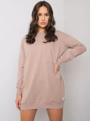 Dámské šaty RUE PARIS RV-SK-7332.65 DARK BEIGE