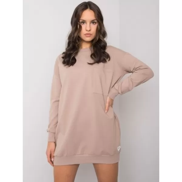  Dámské šaty RUE PARIS RV-SK-7332.65 DARK BEIGE 