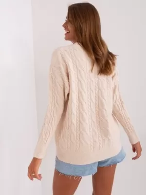 Dámský svetr WOOL FASHION ITALIA AT-SW-2335-1.68P LIGHT BEIGE