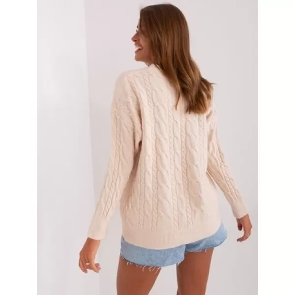  Dámský svetr WOOL FASHION ITALIA AT-SW-2335-1.68P LIGHT BEIGE 