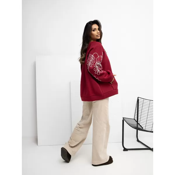  Dámská mikina RUE PARIS RV-BL-A1042.25 BURGUNDY 