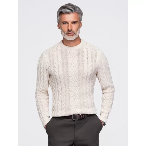  Pánský svetr OMBRE OM-SWSW-0191 ECRU 