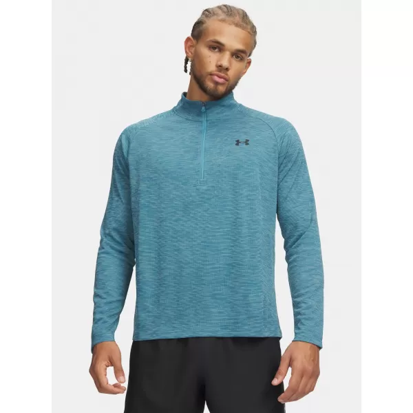  Pánské triko UNDER ARMOUR TECH TEXTURED 1/2 ZIP 1382797-466 MODRÁ 