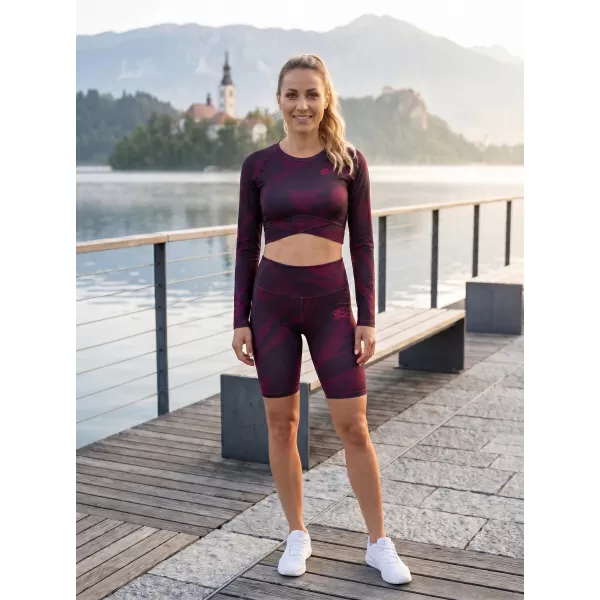  Dámské legíny nad kolena premium (nové velikosti) ALTISPORT VOJ/ALW072LEG06 WINE-RED 