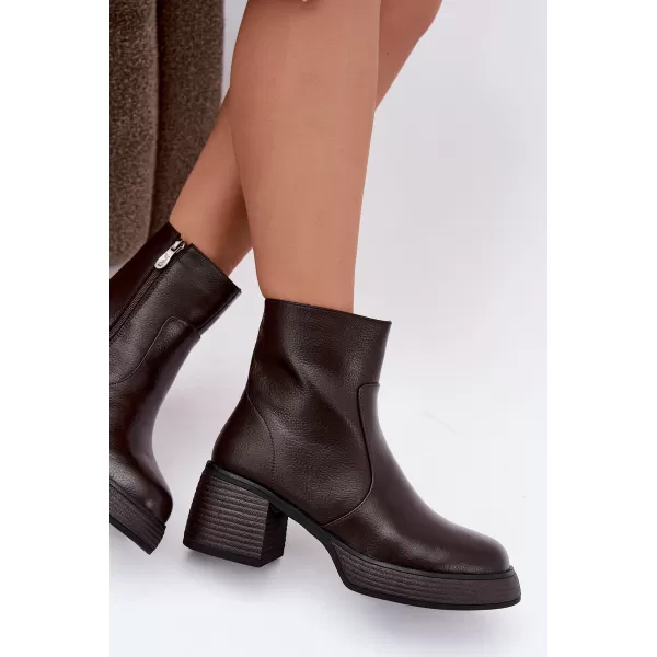 Dámské kotníkové boty D&A CR62-3369 DARK BROWN 