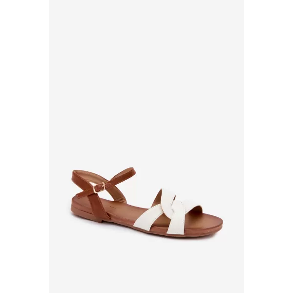  Dámské sandály S.BARSKI KV51-022 BROWN/WHITE 