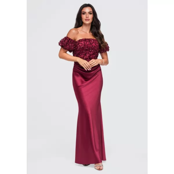  Dámské šaty LARICA LA-OM-DLR409 BURGUNDY 