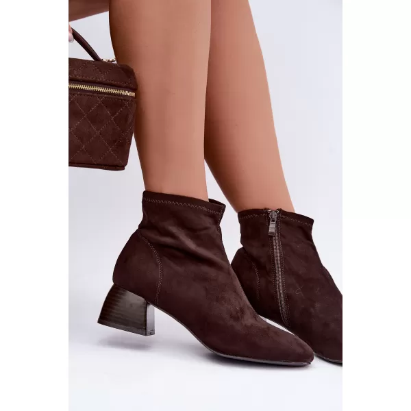  Dámské kotníkové boty BOTO D-338 CHOCOLATE SUEDE 
