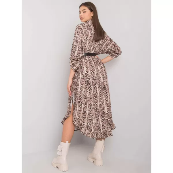  Dámské šaty OCH BELLA TW-SK-BI-32556-1.62P BLACK AND BEIGE 