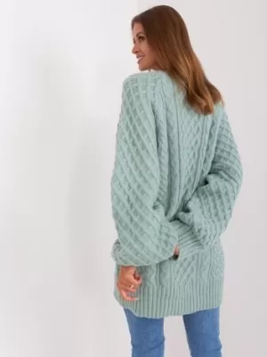 Dámské pletené šaty WOOL FASHION ITALIA AT-SW-2367-2.64P MINT