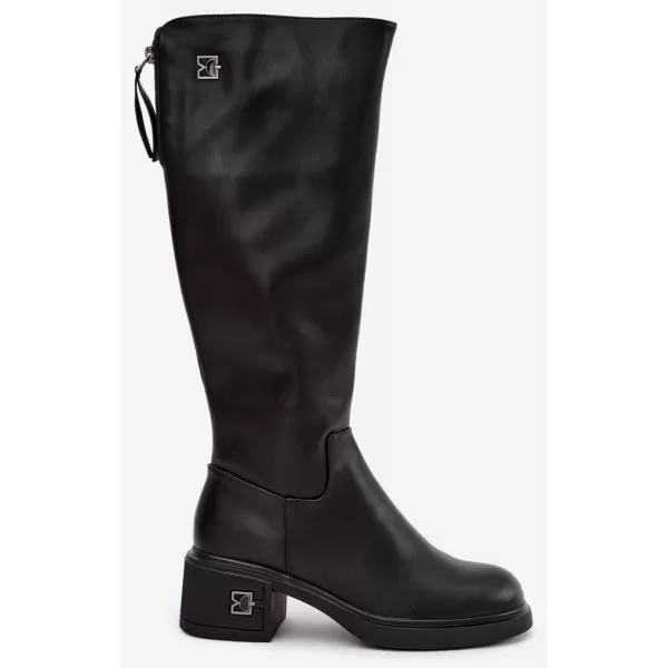  Dámské kozačky VINCEZA 67056 LEATHER BLACK 