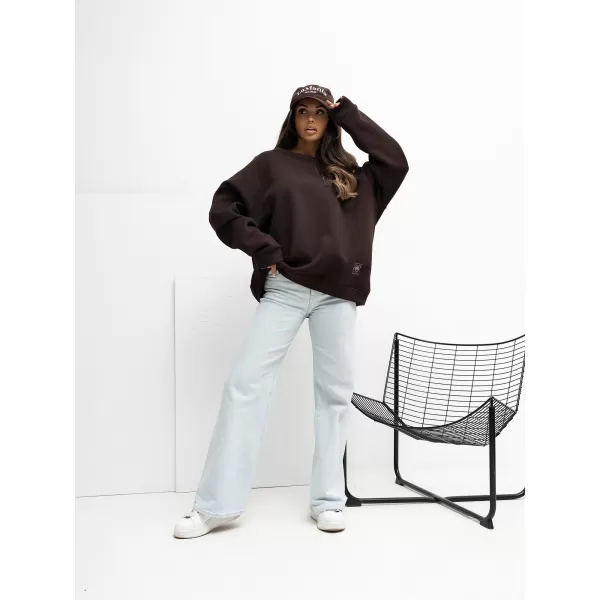  Dámská mikina RUE PARIS RV-BL-A1038.01P DARK BROWN 