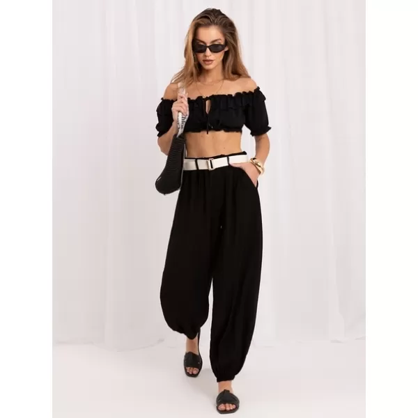 Dámské kalhoty RUE PARIS IT-SP-10368.34 BLACK 