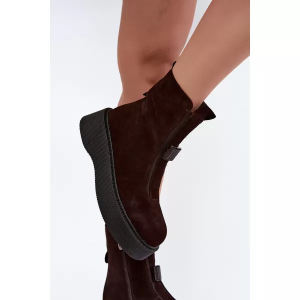 Dámské kotníkové boty D&A CR62-3448 CHOCOLATE 