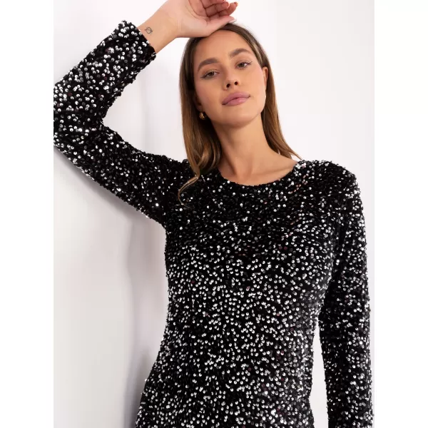  Dámské šaty ITALY MODA IT-SK-20022.21P BLACK AND SILVER 