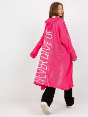 Dámský kardigan OCH BELLA TW-SW-BI-M56.35 FLUO PINK