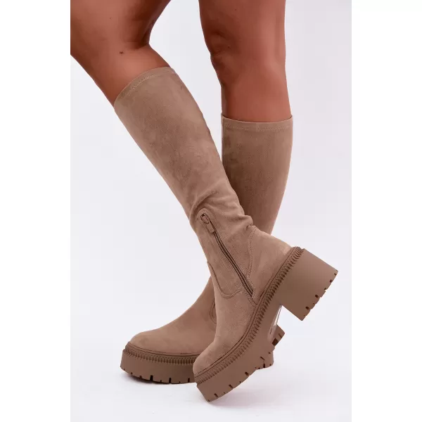  Dámské kozačky BOTO 9671A-1 KHAKI 