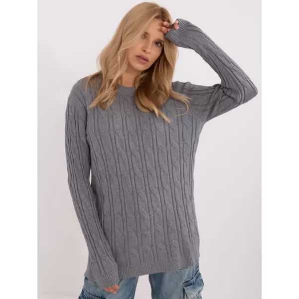  Dámský svetr WOOL FASHION ITALIA AT-SW-2343.88 DARK GREY 